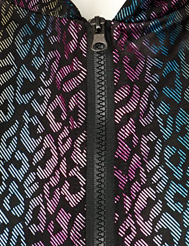 Image of ZEROYAA Mens 70s Metallic Sleeveless Hooded Vest T Shirt | Shiny, Disco, Sparkle, Party, Dance, NightClub, Halloween, Cosplay, Hipster, Kangaroo Pocket, Zip Up