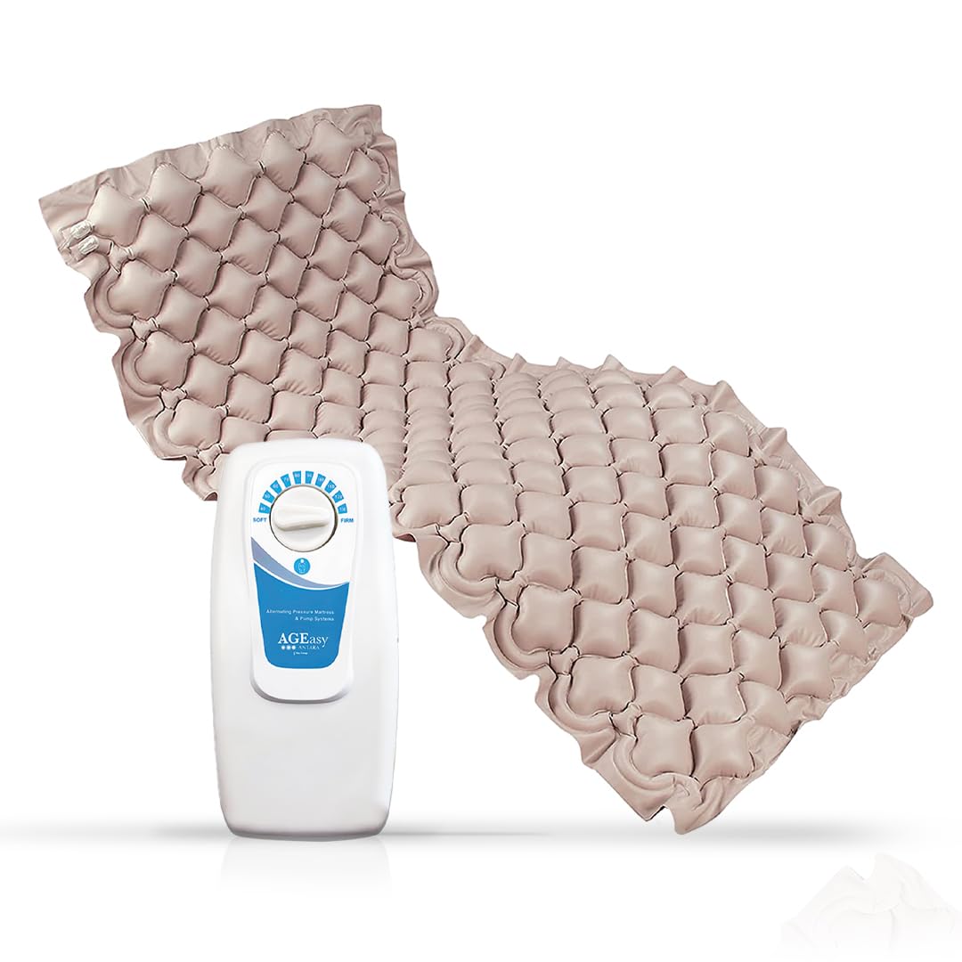 AGEasy (Max Group) Air Mattress with Pump | Anti-Decubitus Air Pump and Bubble Mattress | Lightweight, Inflatable Bubble Air Mattress for Patients and Seniors, Bedsore Prevention and Relief, AEAM1001