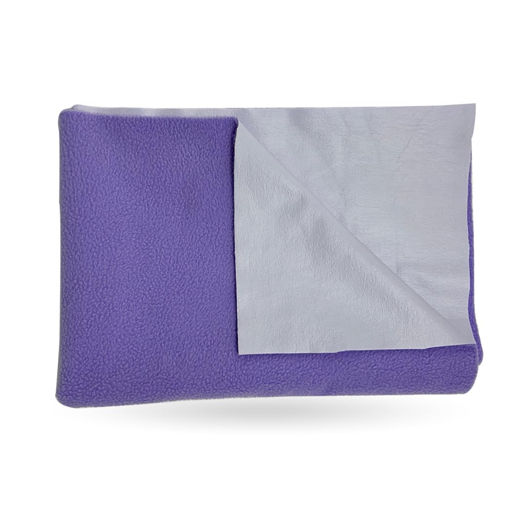 Kridlo 3-in-1 Baby Sleeping Bag & Waterproof Cot Sheet Set | Hypoallergenic, Soft & Lightweight Bedding for Newborns | Quick-Dry Extra Absorbent Mattress | Pack of 2 (Grey Nest with Purple Dry Mat) 3