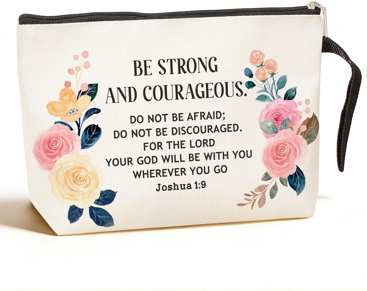 Inspirational Christian Gifts for Women Makeup Bag Positive Religious Gifts Makeup Zipper Pouch Bag Bible Verse Cosmetic Bag Scripture Christmas Birthday Gifts Skincare Bag for Daughter in Law Aunt