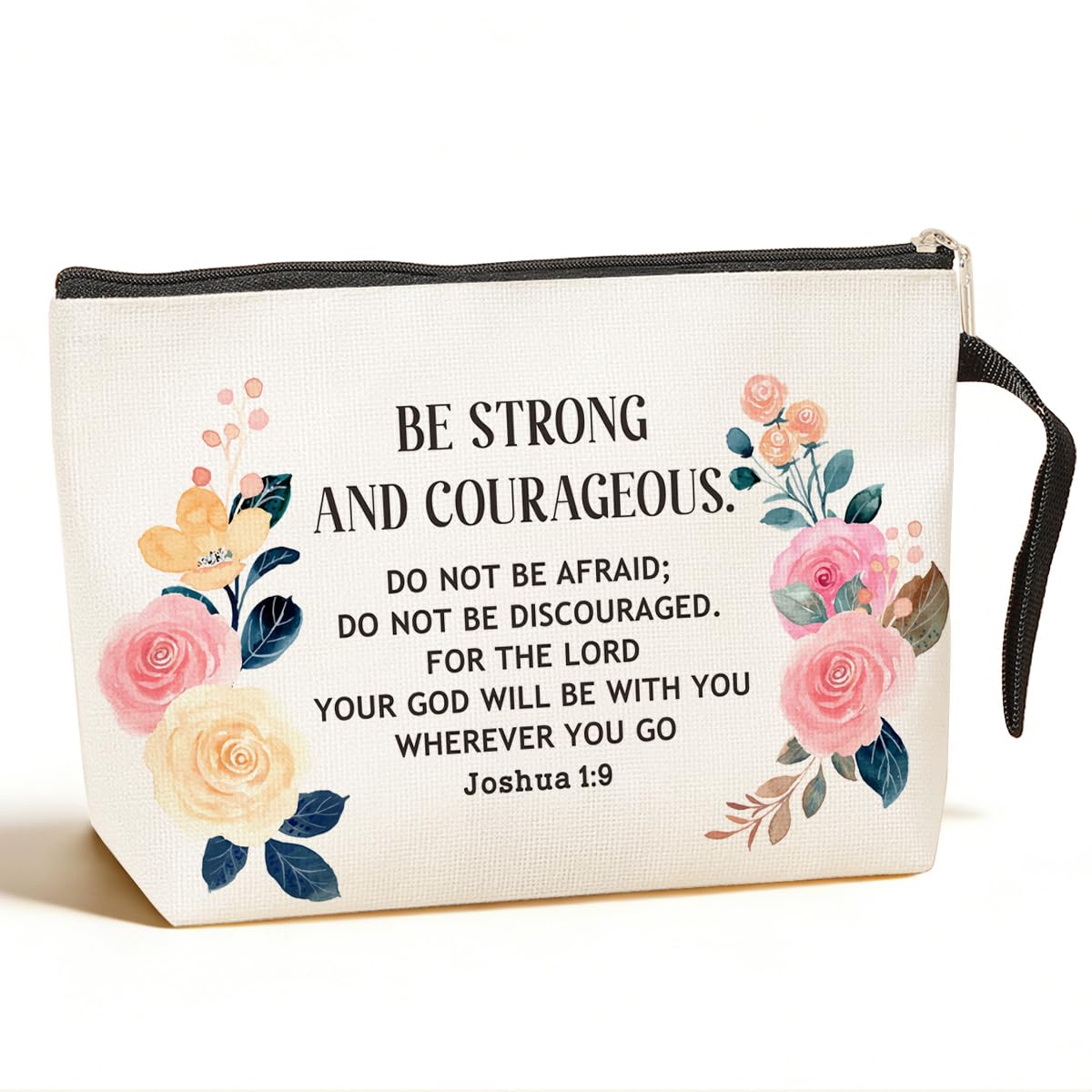 Inspirational Christian Gifts for Women Makeup Bag Positive Religious Gifts Makeup Zipper Pouch Bag Bible Verse Cosmetic Bag Scripture Christmas