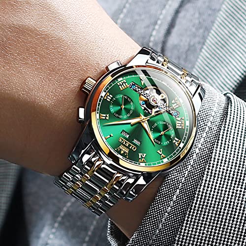 Image of OLEVS Automatic Watch for Men Self Winding Mechanical Luxury Business Stainless Steel Multi Calendar Waterproof Luminous Wrist Watches