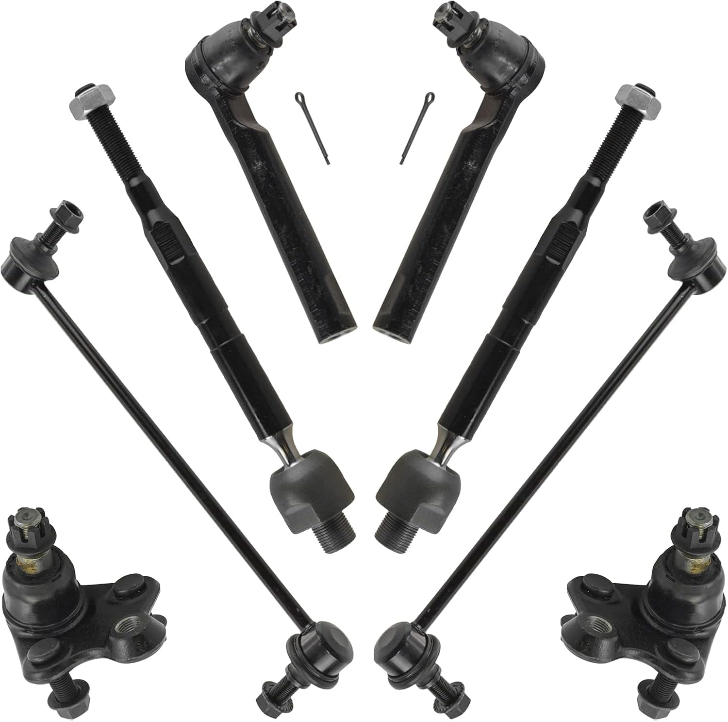 TRQ Front Steering & Suspension Kit Ball Joint Sway Bar Stabilizer Link Tie Rod Compatible with 2010-2011 Honda CR-V
