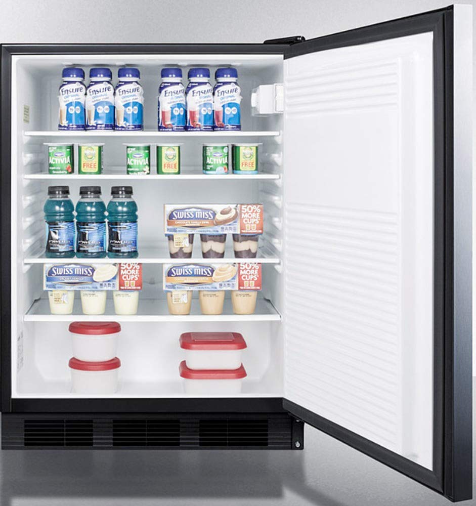 Summit Appliance Ff7bksshhada 24" Wide All-Refrigerator, ADA Compliant; 5.5 Cu.Ft; Stainless Steel Door; Automatic Defrost; Adjustable Glass Shelves; Adjustable Thermostat on Fridge.com - View 4