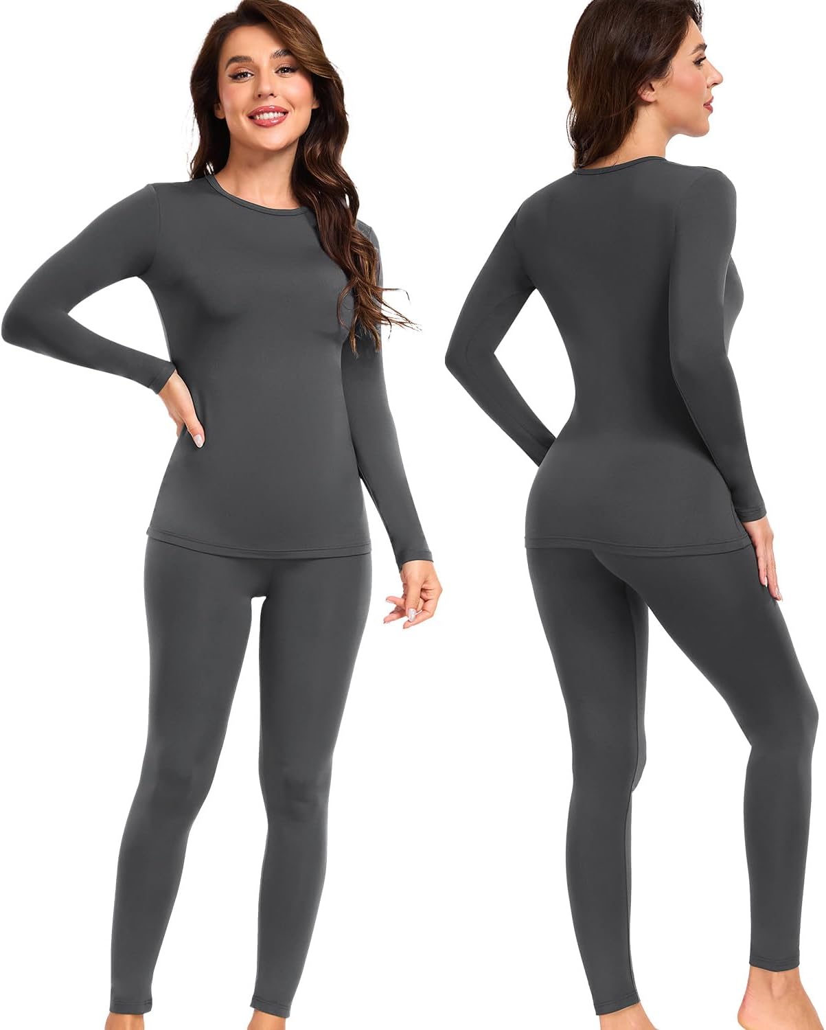 wirarpa Women's Fleece Lined Thermal Underwear Set Long Johns Base Layer Set for Women Winter Top Bottom - Image 5