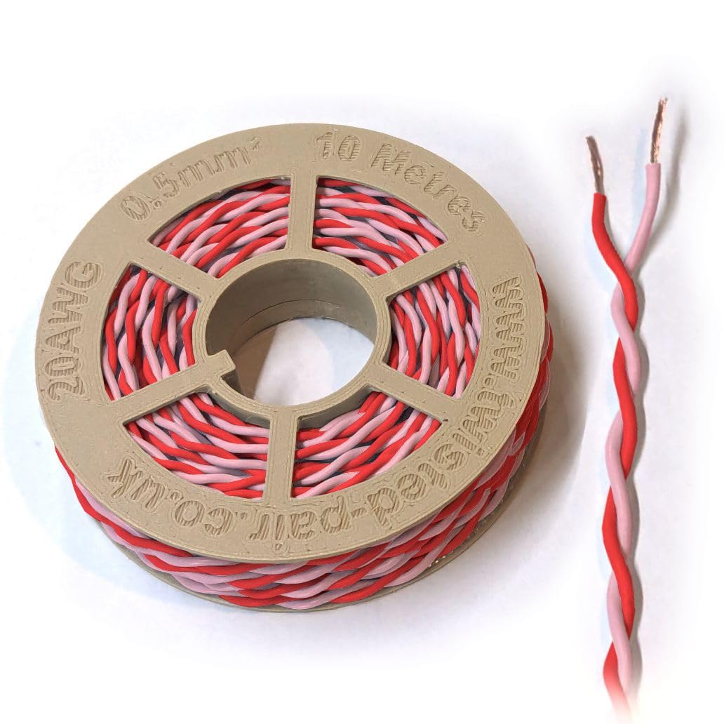 Red & Pink Twisted Pair Wire 20 AWG / 0.5mm² 5 Meters CAN Bus Cable