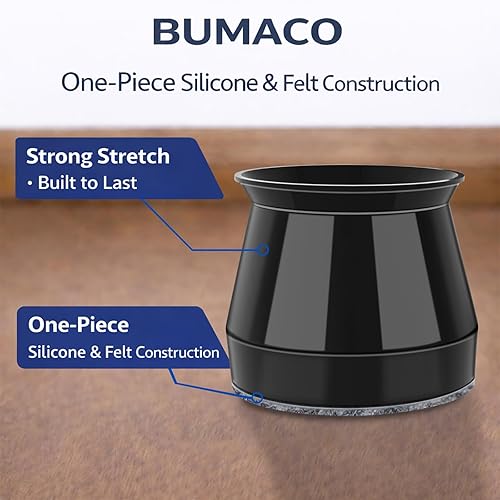 Miniatura 7 de BUMACO Protectores de suelo para patas de silla, protectores de patas de silla para suelos de madera dura, almohadillas de silicona para proteger