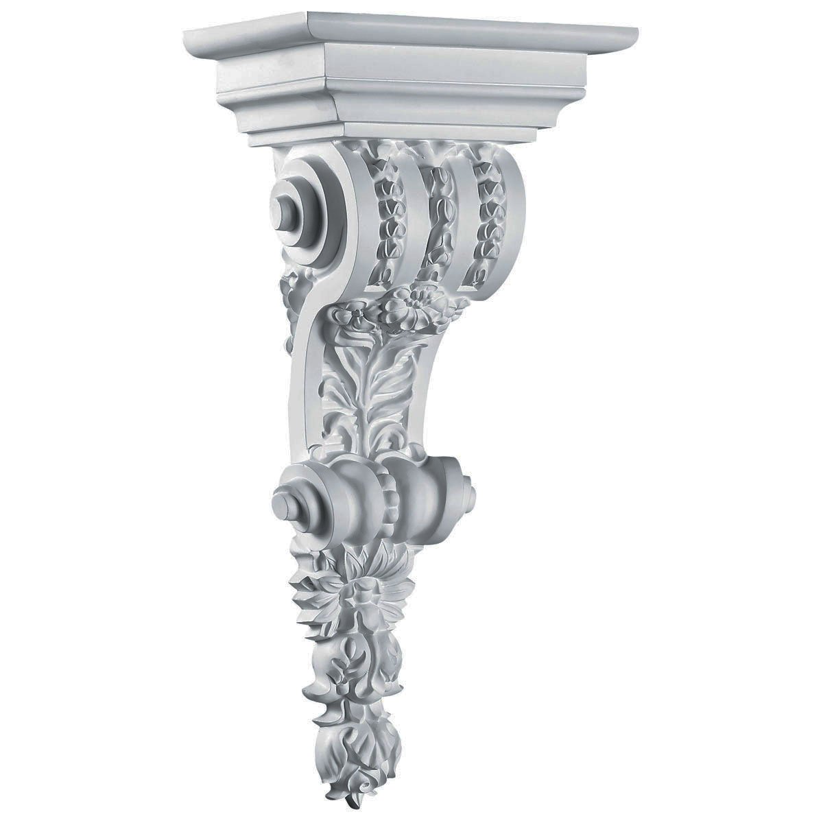 Ekena Millwork COR09X20X06MA 9 1/2-Inch W x 6 5/8-Inch D x 20 1/8-Inch H Marseille Corbel , White