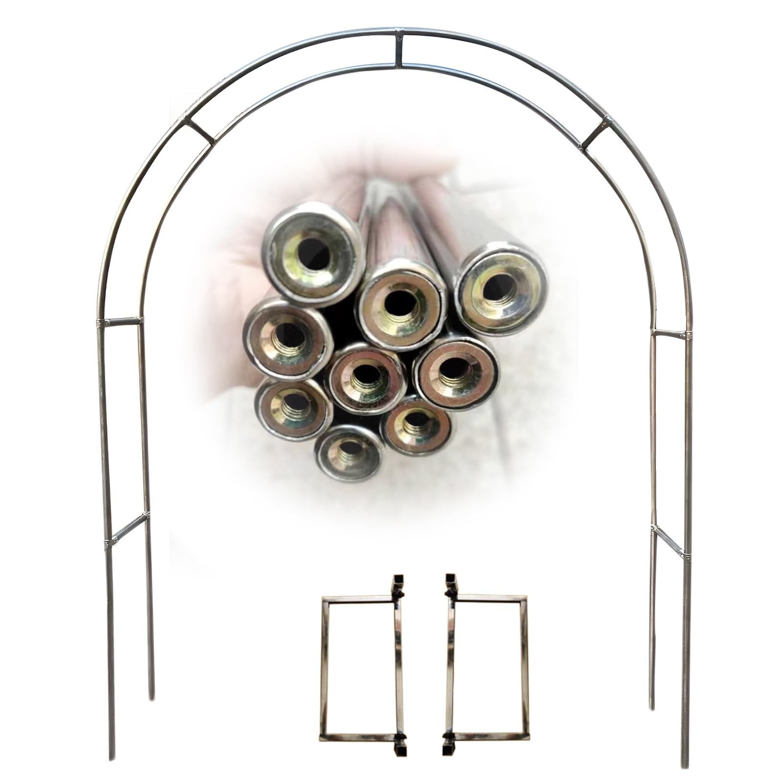 120/150/180/200/220/240/260/280/320/350 cm Breit X 240 cm Hoch - Gartenbogen Aus Edelstahl, Wetterfest Rosenbogen Aus Metall Für Kletterpflanzen, Hochzeitsdekoration(Size:260cm/8.5ft)