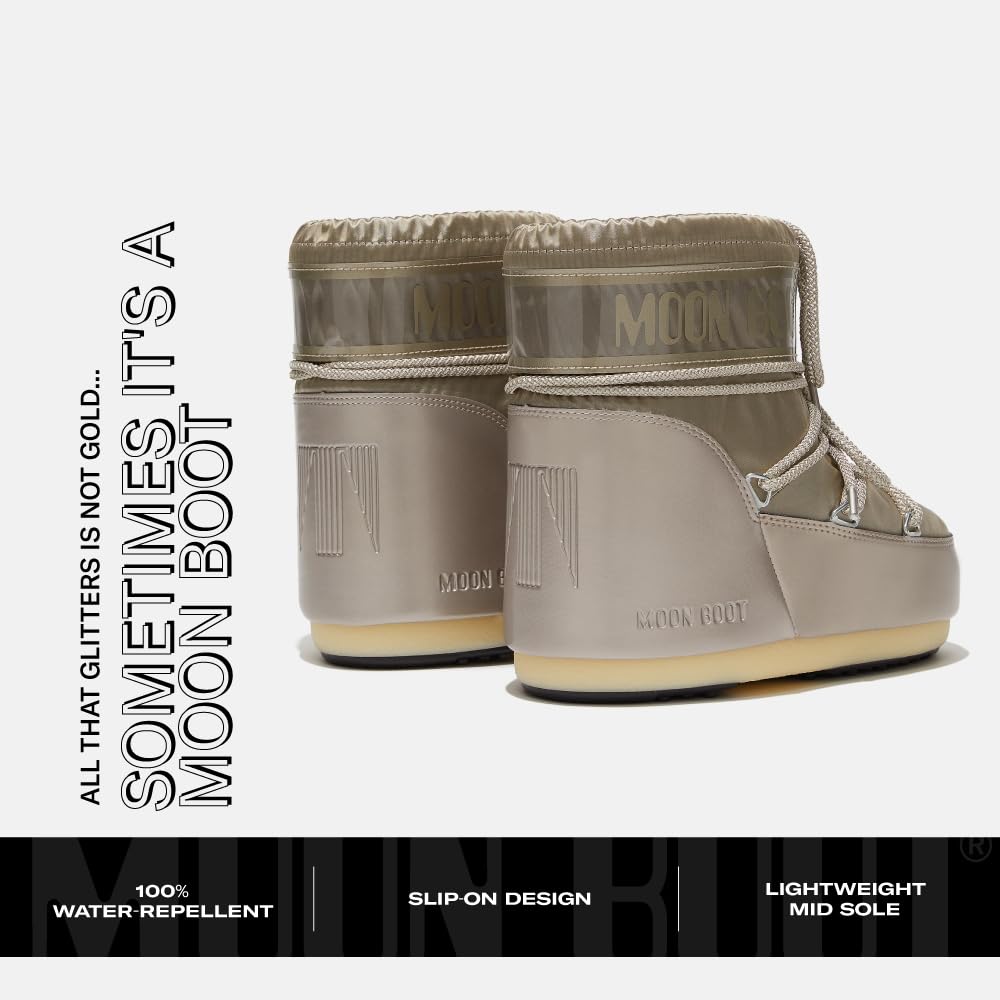 Moon Boot Botas de neve unissex Icon Low Glance, M9-10.5, W10-11.5