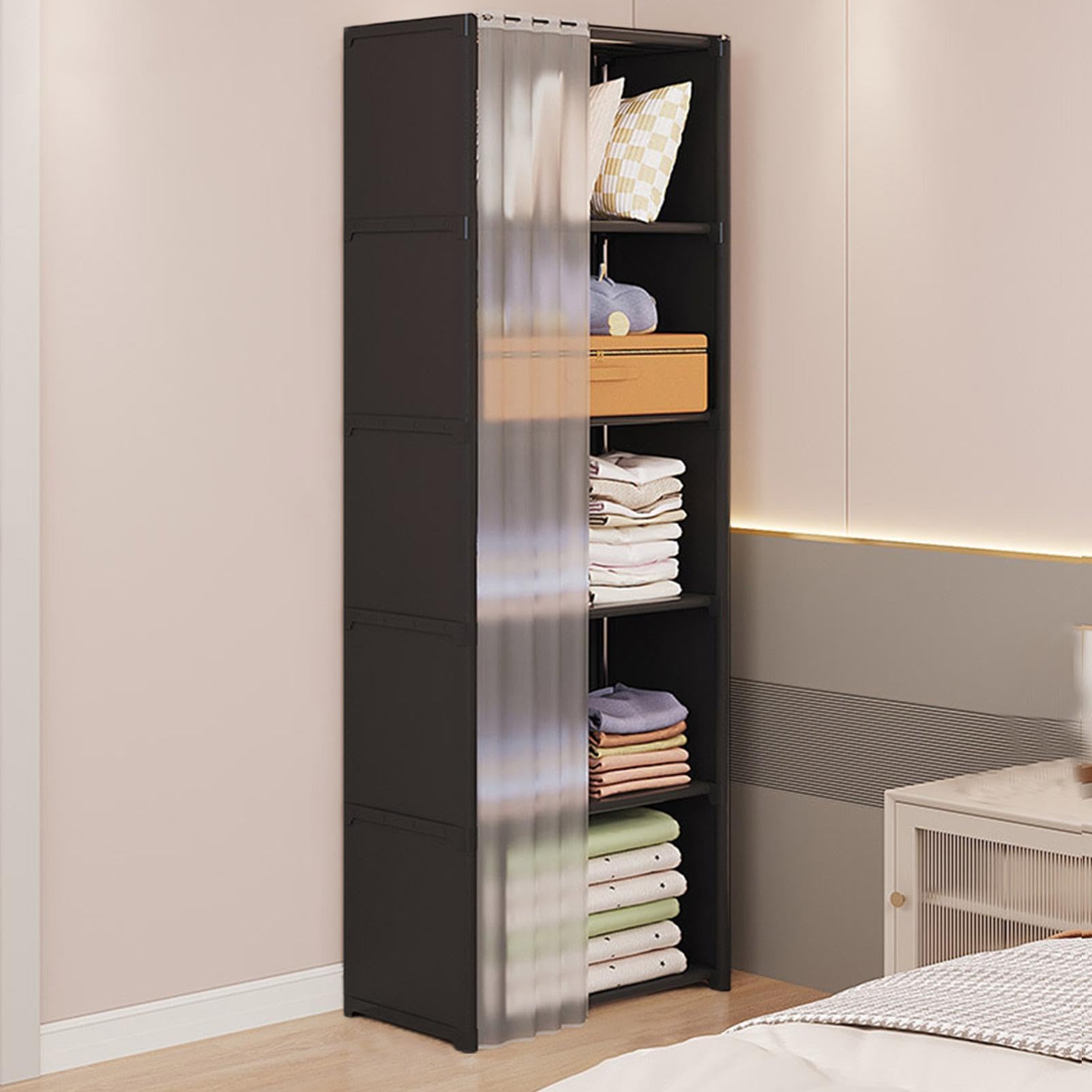 Générique Armadio portatile | Armadio per vestiti robusto | Organizzatore | portaoggetti per armadio con rivestimento in tessuto non tessuto per camera da , 40 cm, bianco