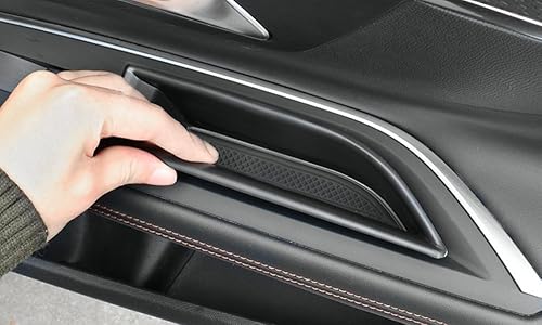 Miniatura 4 de Frente fila puerta lado caja de almacenamiento manija reposabrazos teléfono contenedor para Peugeot 3008 GT 5008 2016 2017 2018