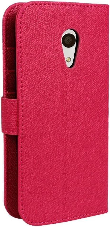 Moto G 2nd Gen Case, Abacus24-7 Moto G 2014 Wallet Case, Leather Motorola Moto G 2 Flip Cover with Card Holder and Kickstand - Pink Flip Case for Motorola Moto G (2nd Gen) Phone