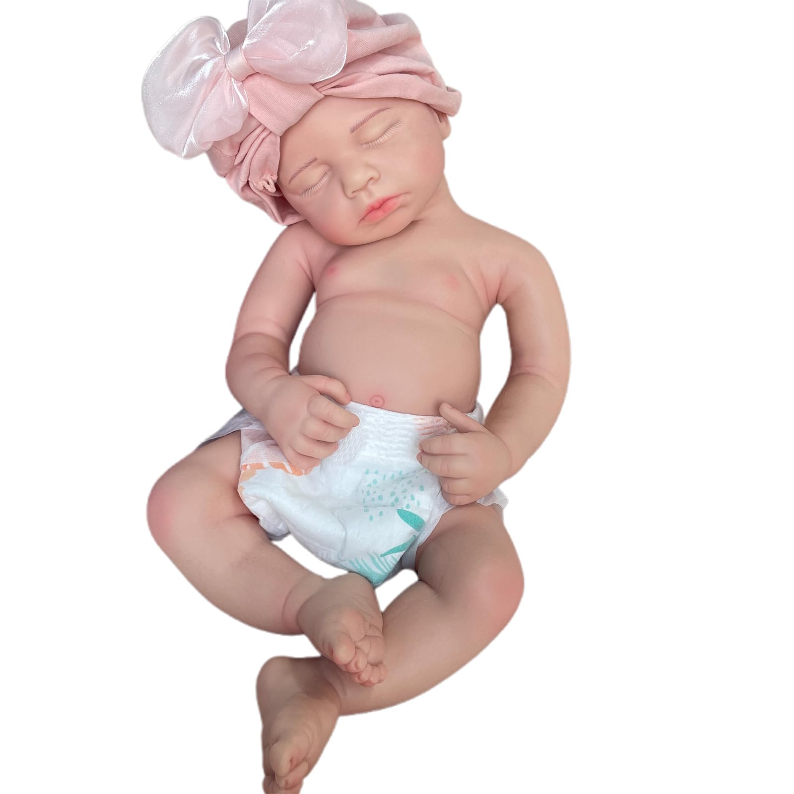Oppaionaho Realistic Silicone Baby Dolls Full Body for Girls 17 Inch Soft Baby Doll Gift for Children Aged 3+ (Caucasian)