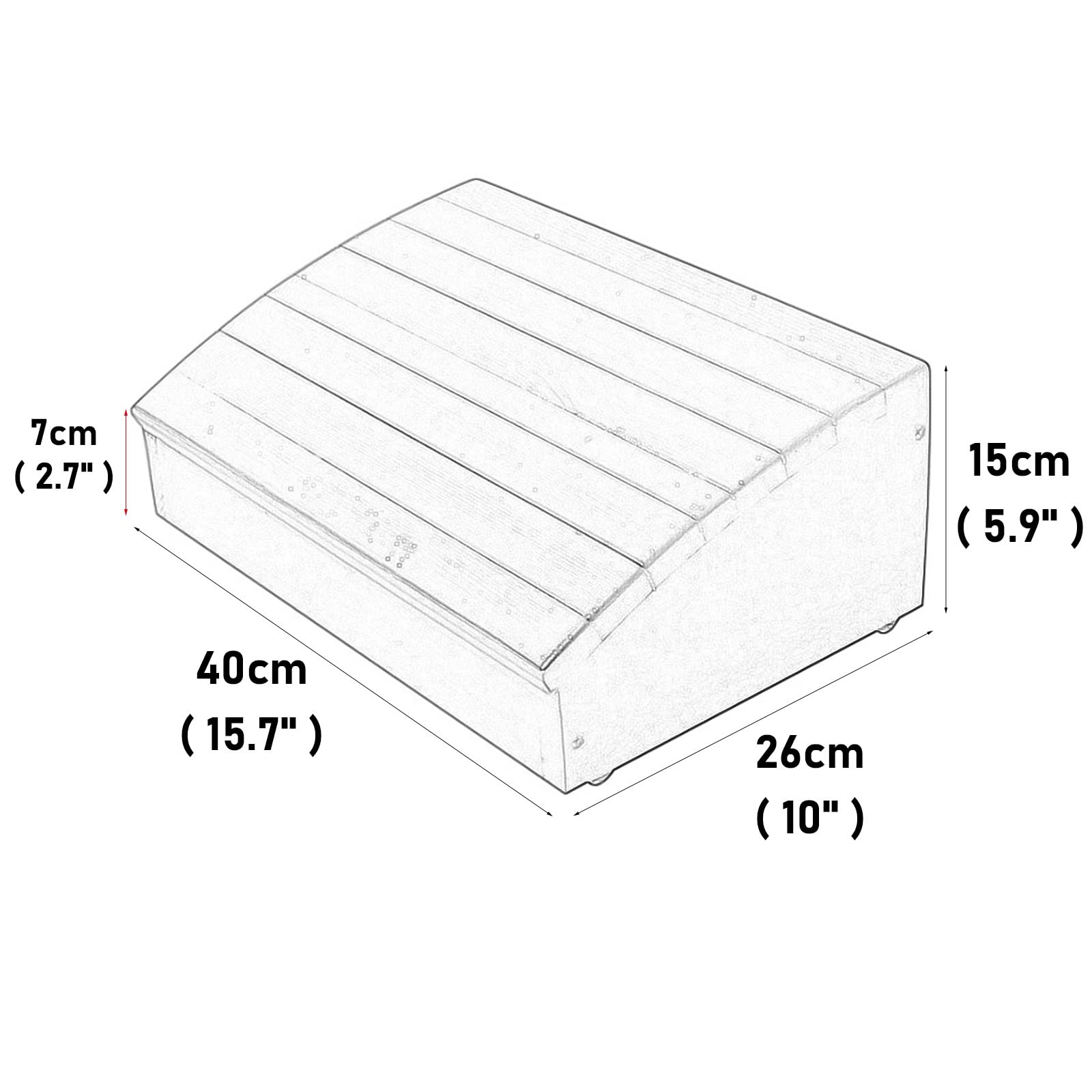 LXLA Białe lite drewno podnóżek na biurko w pracy, krzesło biurowe/do gier, sofa, łóżko, uchylny ergonomiczny podnóżek, antypoślizgowa powierzchnia (rozmiar: 40 x 26 x (15-7) cm)