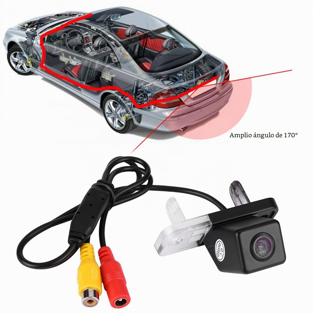 Qiilu 170 ° Cámara de estacionamiento invertida de Vista trasera Coche para C-Class E CLS W203 W211 W219