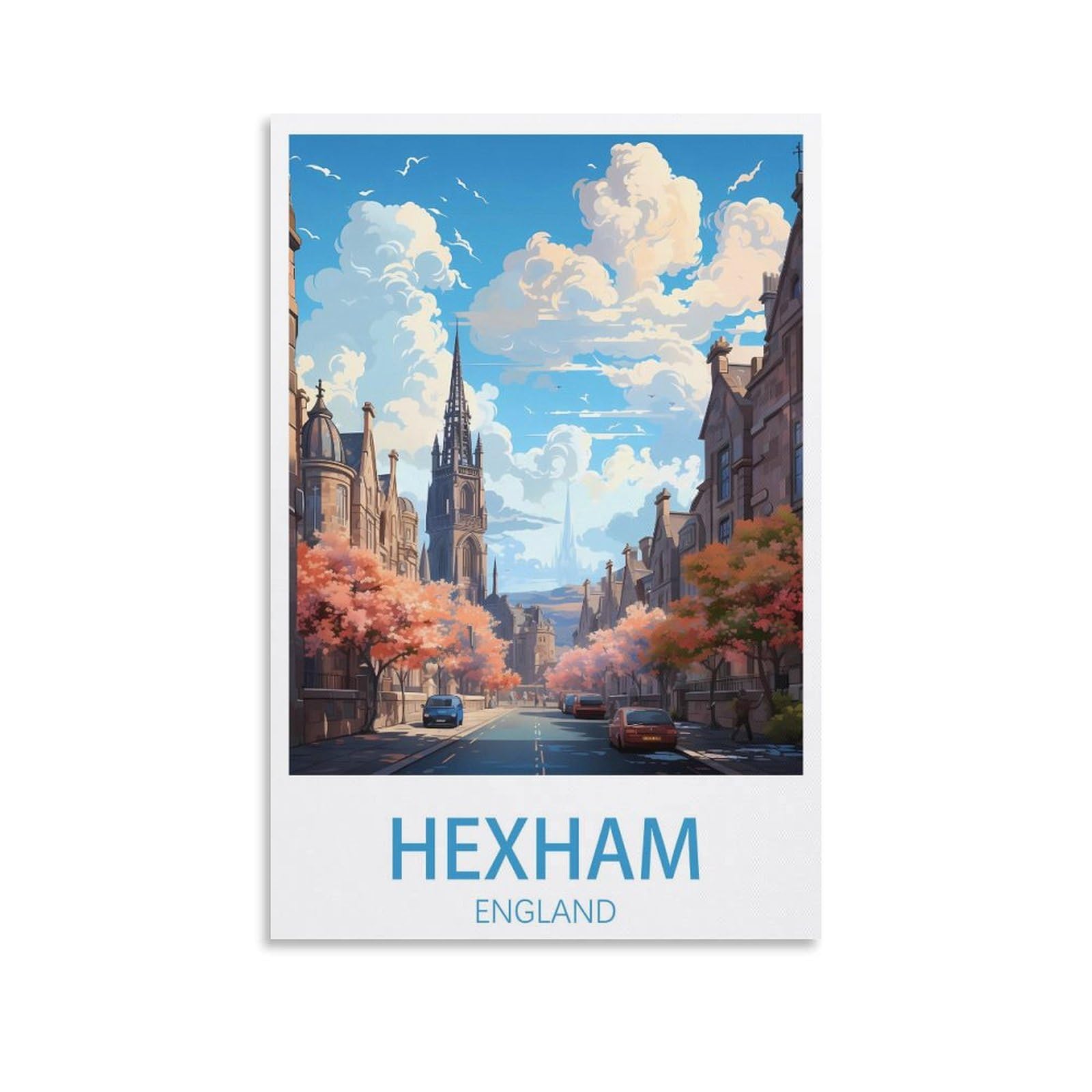 EZMLFA 5D Diamond Art Kits for Beginner,Hexham England,Diamond Art House DIY Diamond Art Kits for Home Wall Decor 40x50cm