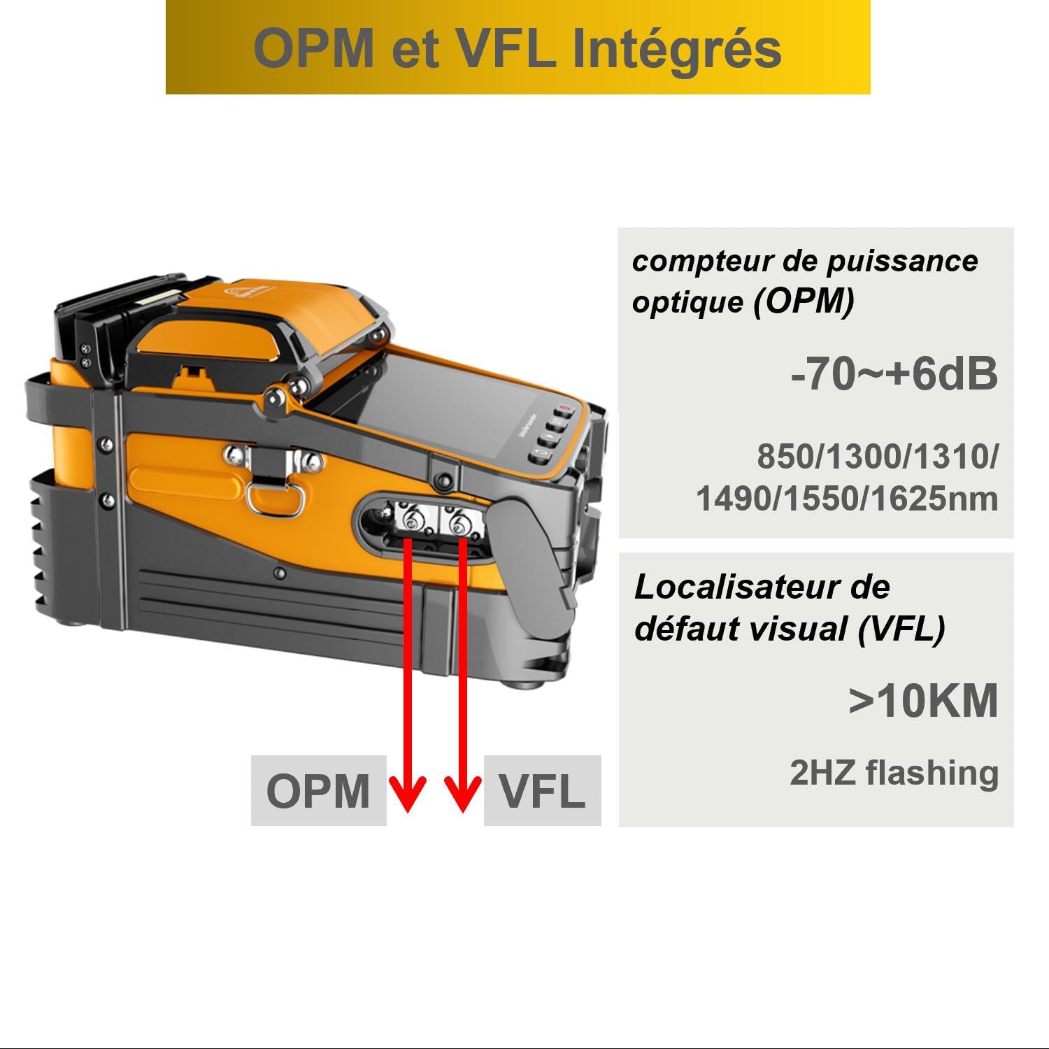 Soudeuse Fibre Optique Fusion Splicer AI-9 5s Épissage 15s Chauffage, Épisseur de Fusion de Fibre Optique avec Vidéos Tutorielles pour Projets d'épissurage de câbles FTTH et de fibres.