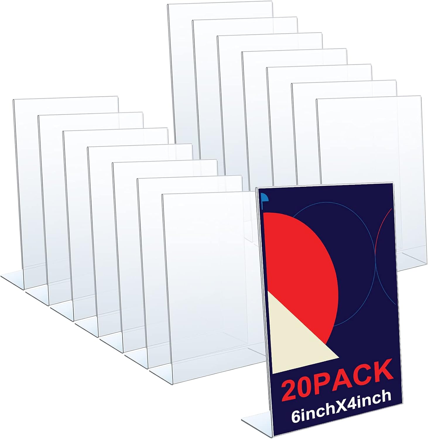 Buy Clear Slanted Sign Holders 4 x 6 Inch Acrylic Slanted Stand Holder Table Menu Display Holder