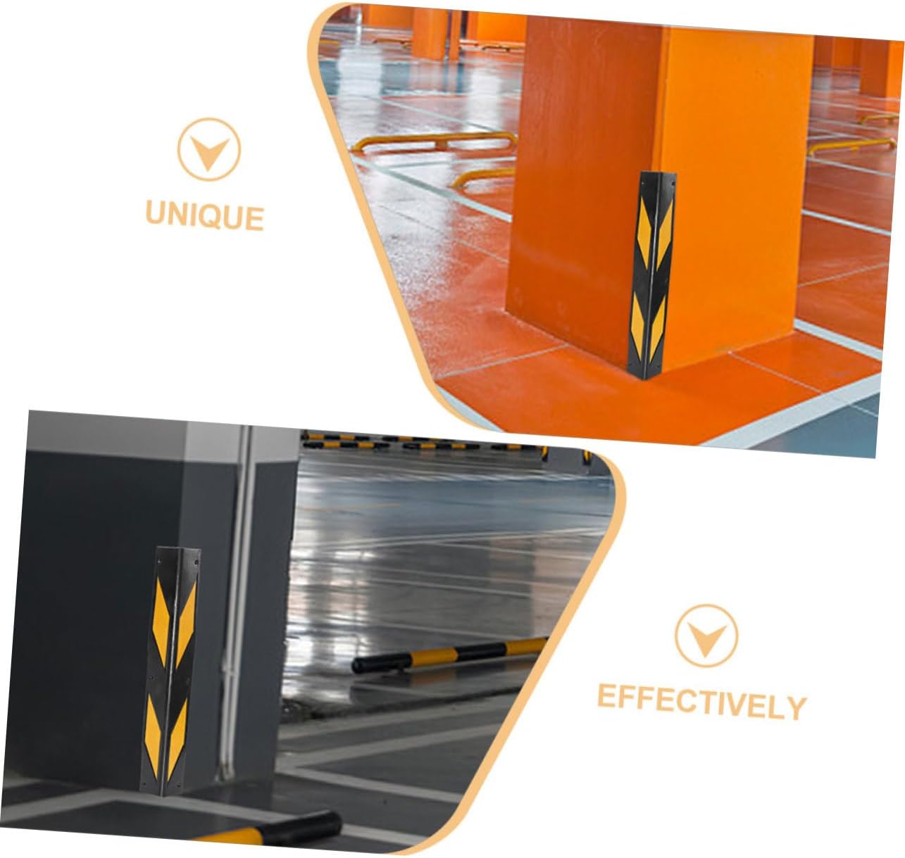 Reflective Rubber Corner Guard for Garage Walls Impact Easy Installation for Parking Lots and Underground Garages