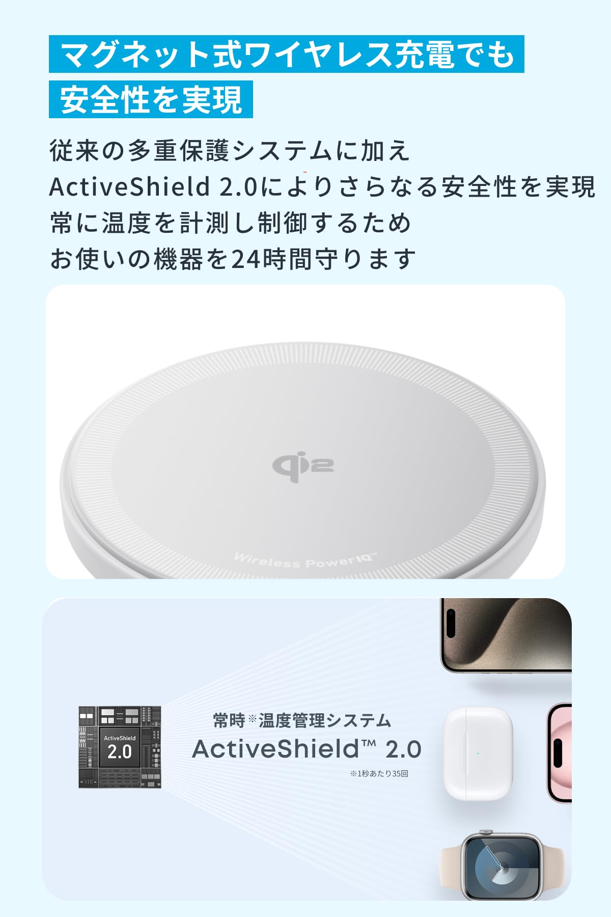 Amazon.co.jp: Anker Zolo Wireless Charger (Magnetic, Pad) 2個