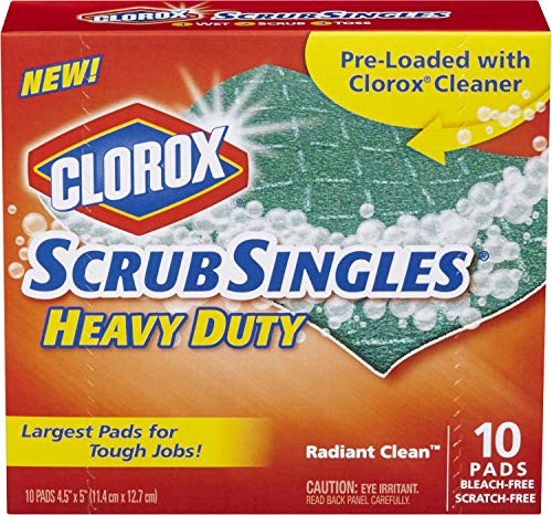 Clorox ScrubSingles Heavy Duty, Bleach Free Cleaning Pad - 10 Count (Package May Vary)