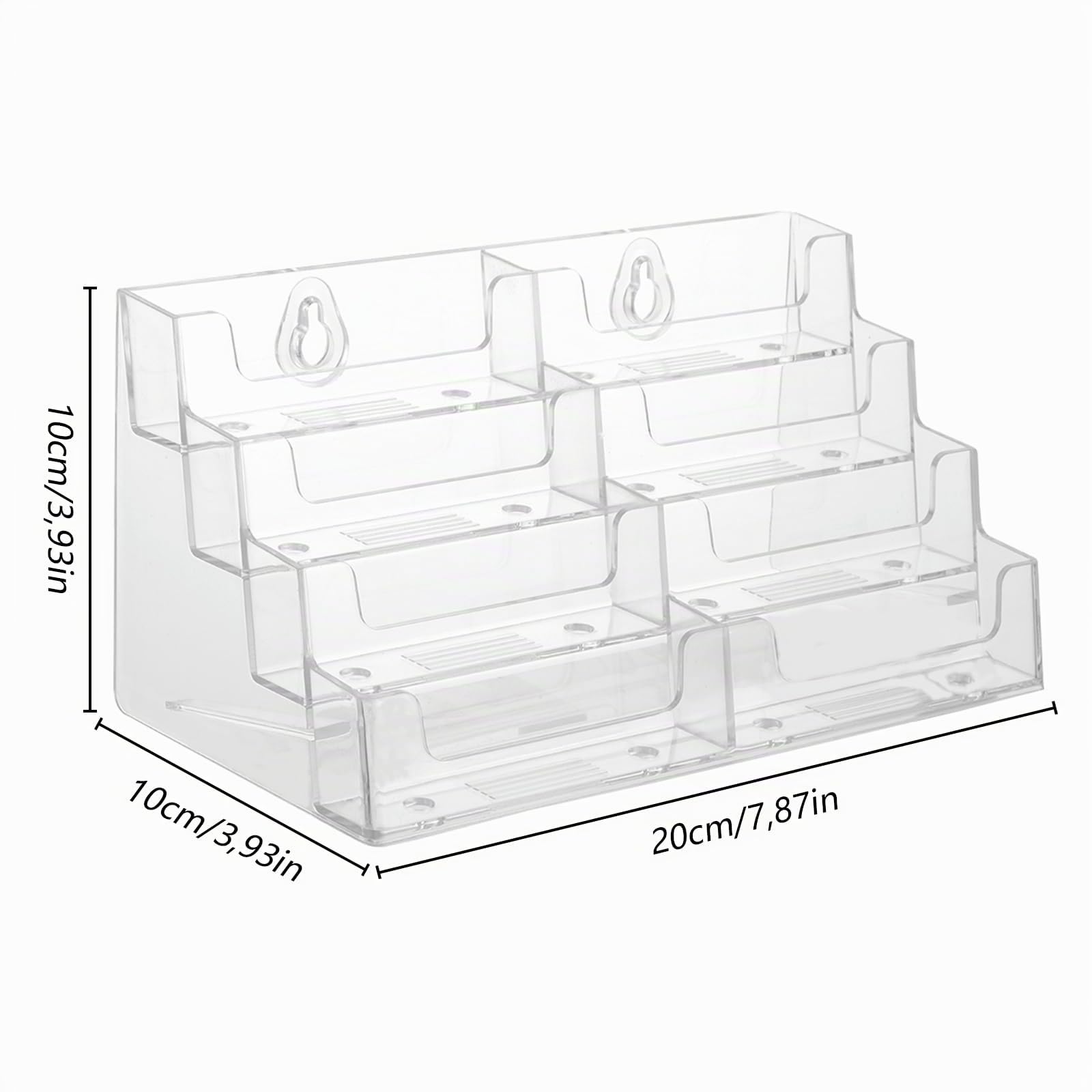 Lot de 4 porte-cartes de visite en acrylique avec 8 compartiments pour cartes de visite, organiseur de cartes de visite pour bureau et bureau
