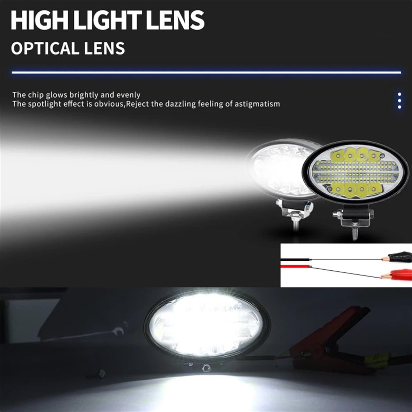 tylne światła LED Listwa świetlna LED 5,5 cala, reflektor samochodowy, dioda LED, światła przeciwmgielne, reflektory LED 12-24 V Lampa tylna zespolona(White 2PCS)