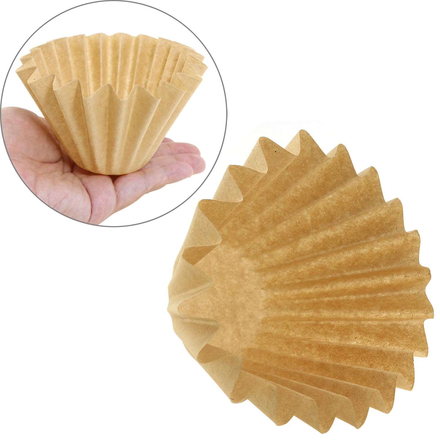 Einweg-Kaffeefilter für 1–4 Tassen, Einweg-Papier-Kaffeefilternetze für Zuhause und Büro, Braun, 100 Stück