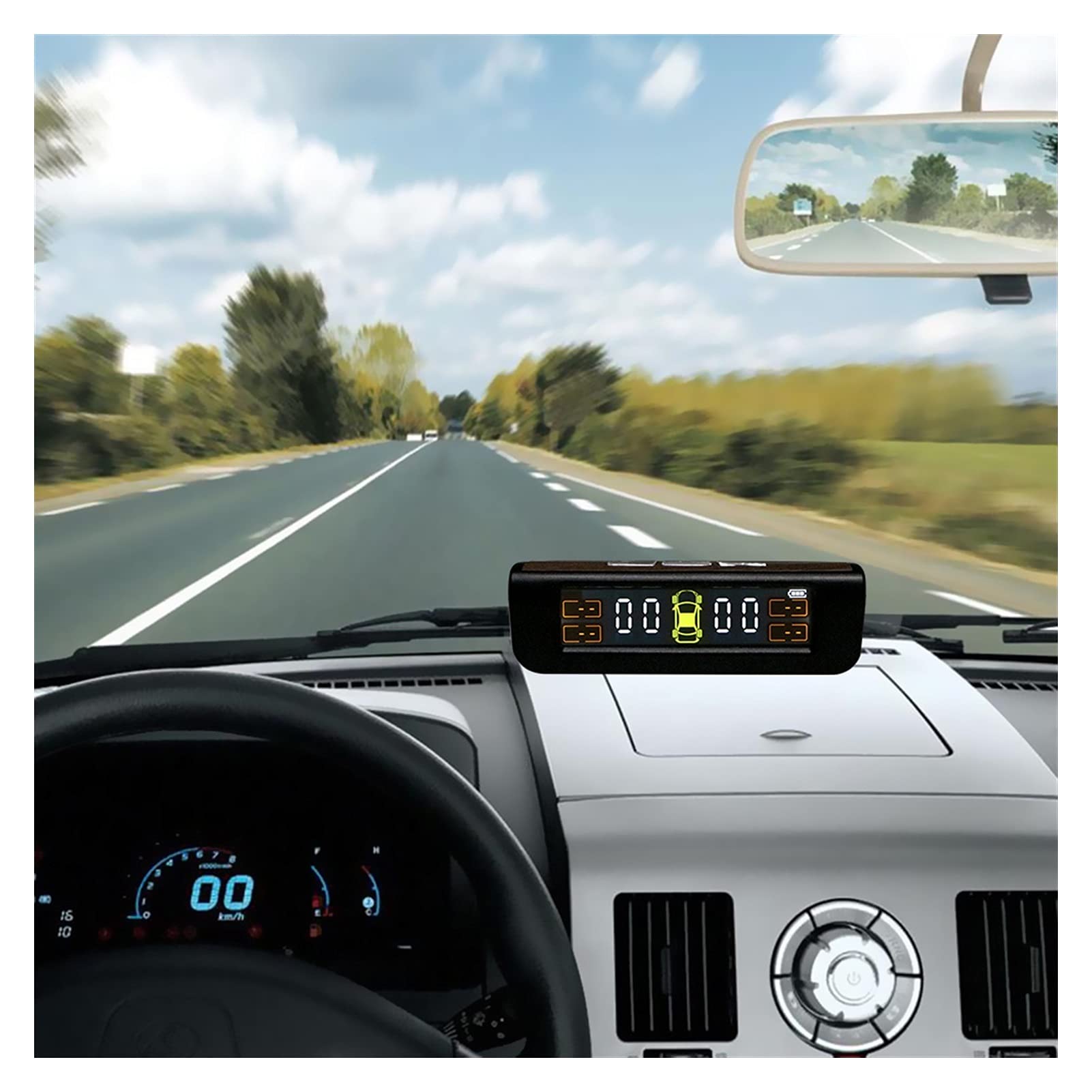 Herramientas de Control de presión de los neumáticos Coche TPMS Sistema de monitoreo de presión de neumáticos Sistemas de Alarma automática Monitor Digital LCD Mostrar energía Solar