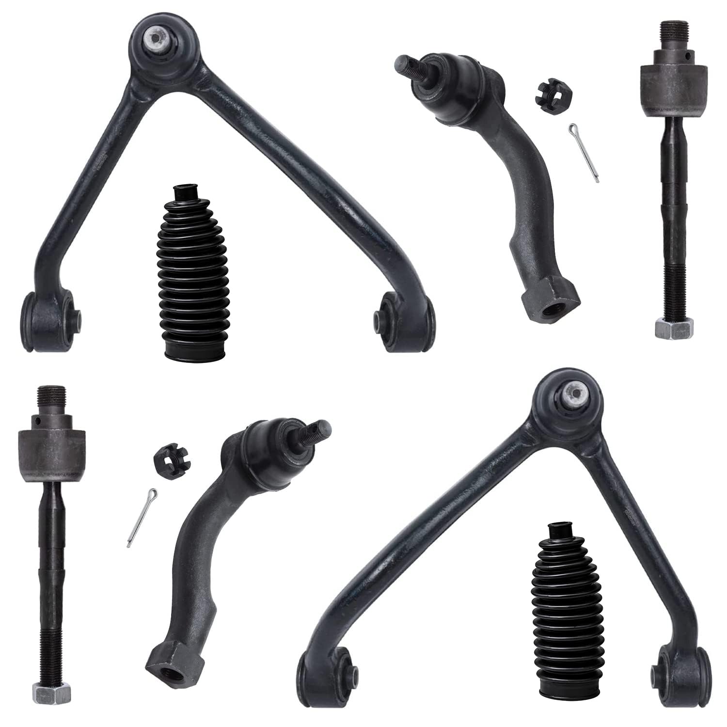 Detroit Axle - 8pc Front End Control Arms Kit for 03-06 Kia Sorento, Upper