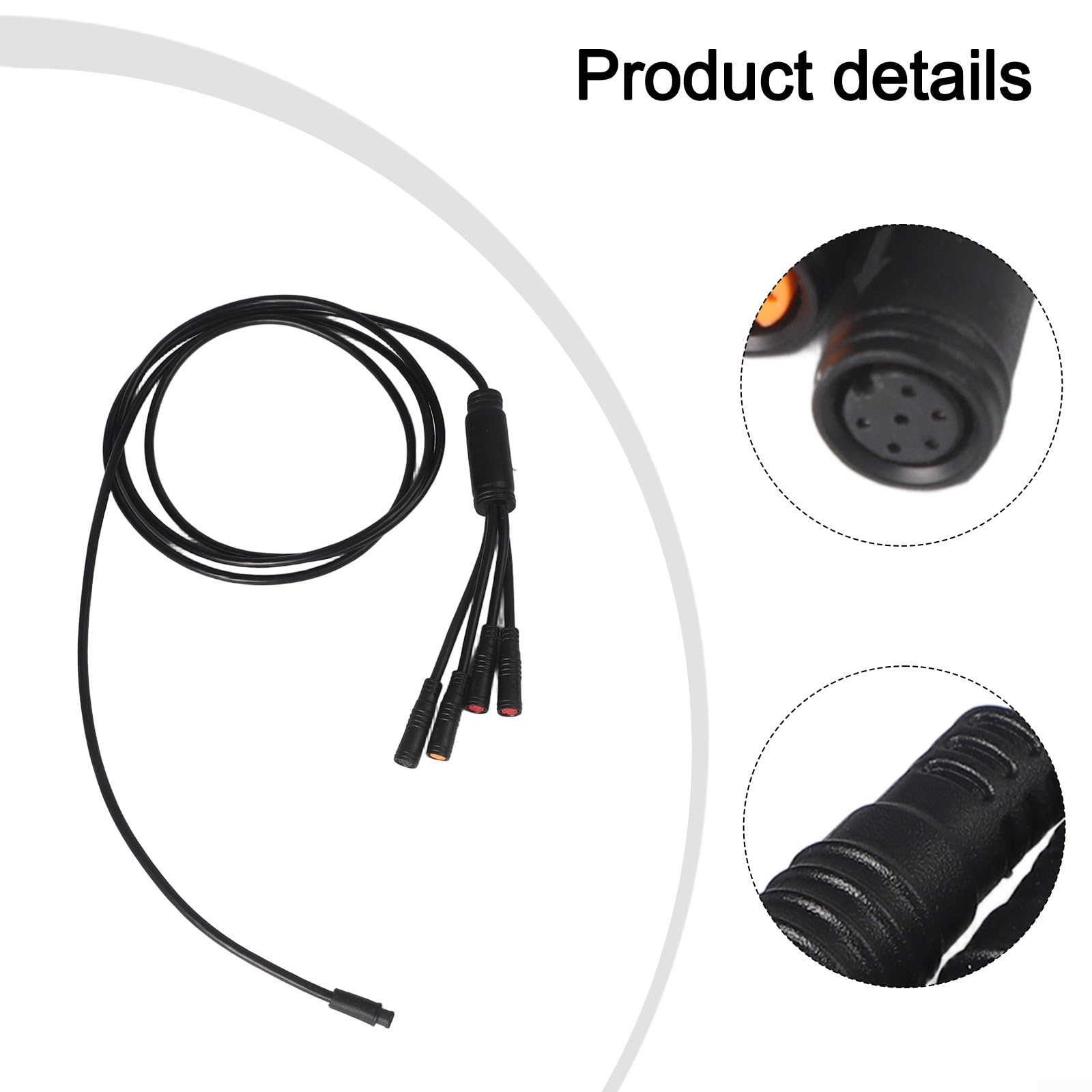 Câble de trottinette électrique pour 901 Display Controller Ligne de connexion Instrument Faisceau de câblage PVC 6 broches pour modèles 1T3/1T4/1T5, noir, 1,3 à 1,8 m (1T4 1,45 m)