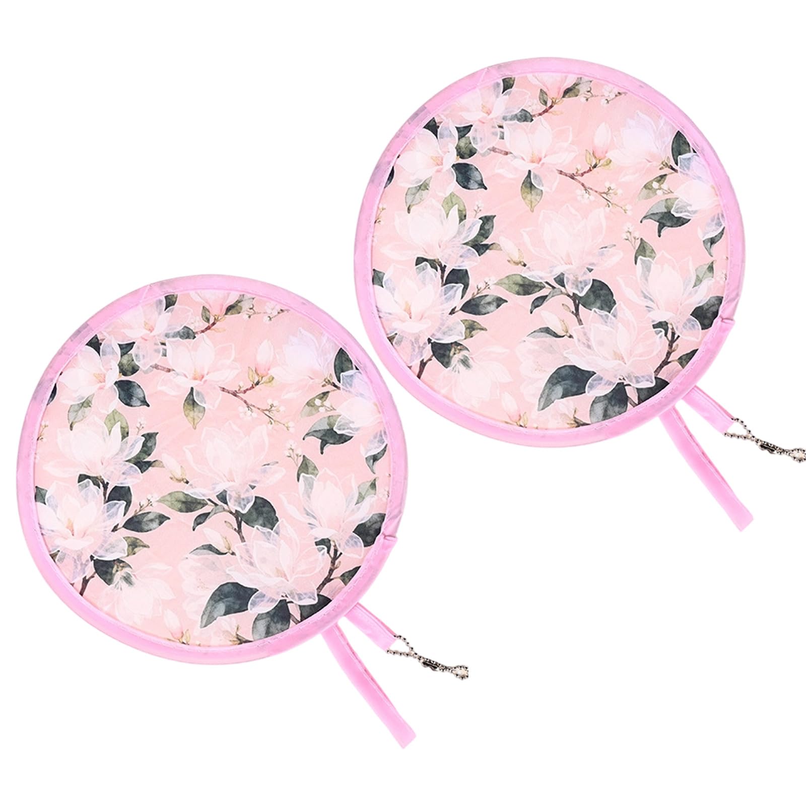 Navna 2Pcs Round Foldable Hand Fan, Handheld Round Folding Fan French Handheld Fanned Foldable Cooling Fanned for Travel, Event Compacts Cooling