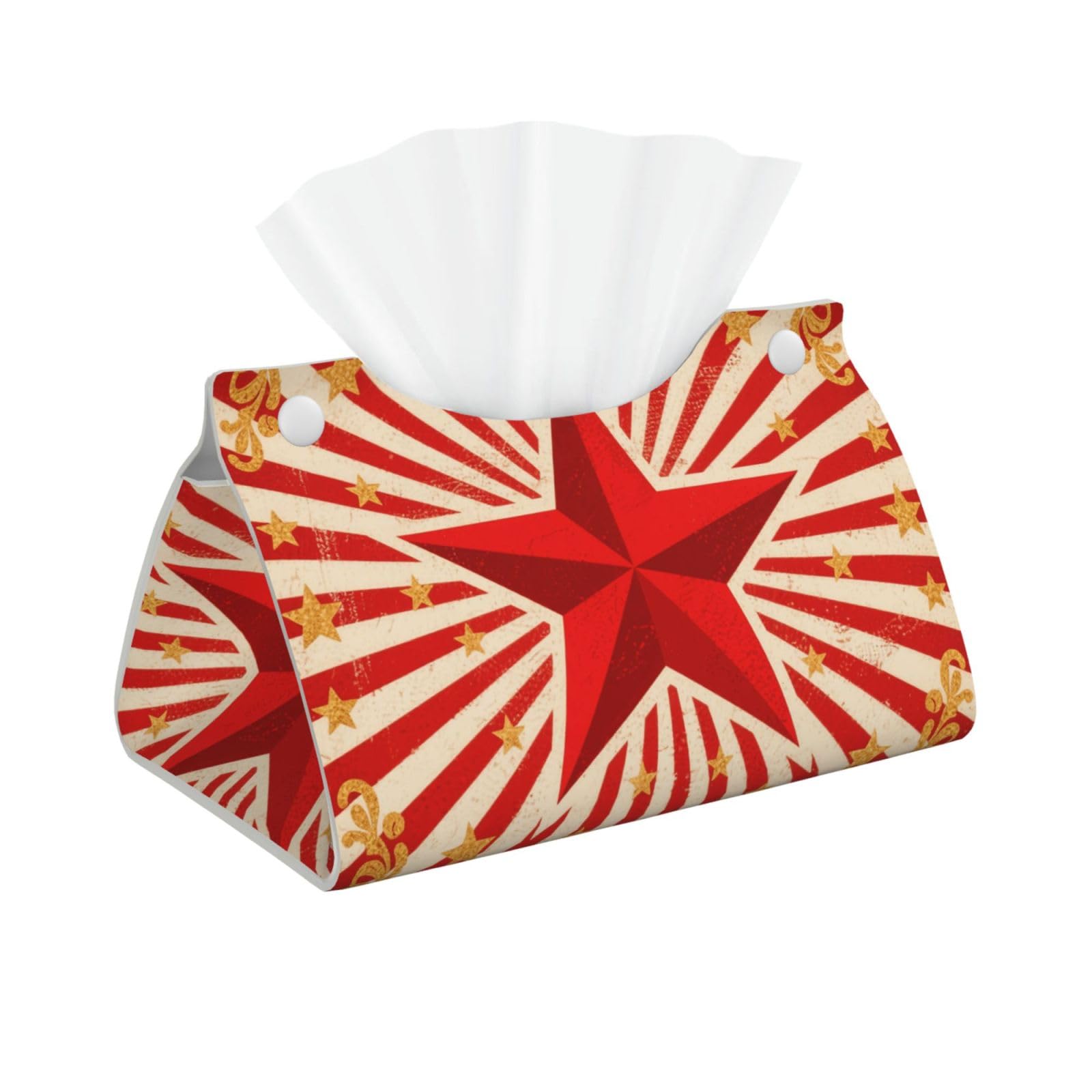 Pu Leather Tissue Box Cover, Vintage Circus Background Rectangle Tissue Case Covers Decorative Tissue Box Holder Waterproof Tissue Holder Organizer for Bathroom Home Office