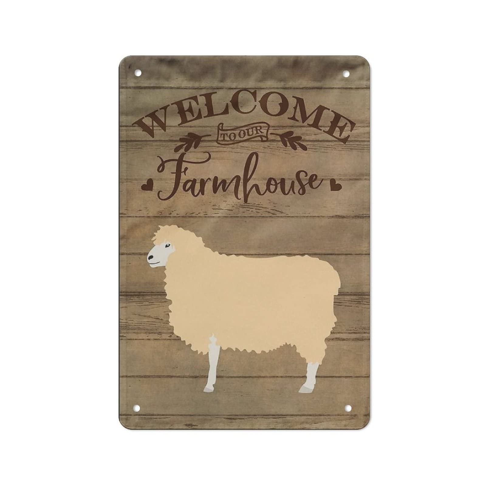 AOOEDM Welcome To The Farmhouse Vintage Metal Sign Wall Decor Metal Plaque for Cafe Bar Pub Home Beer Retro Poster 12x8 Inch