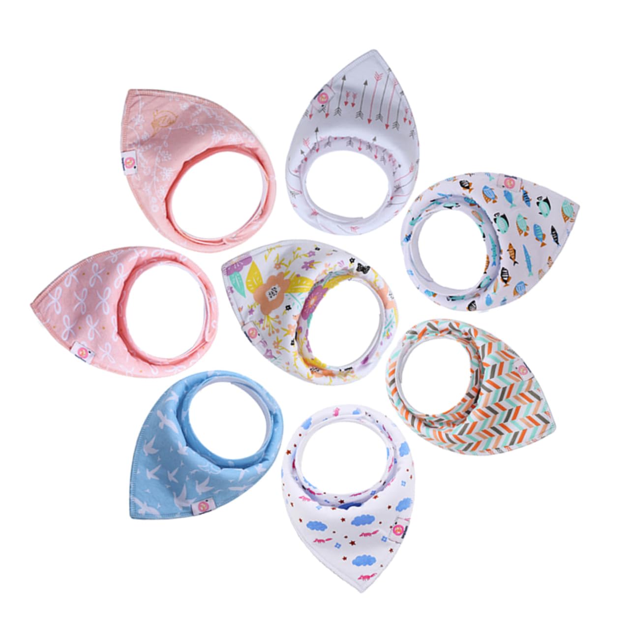ibasenice Lot de 2 Bavoirs Confortables pour Bébé Lot de 5 en Coton Style Bandana pour Nouveau-nés 8 Pièces