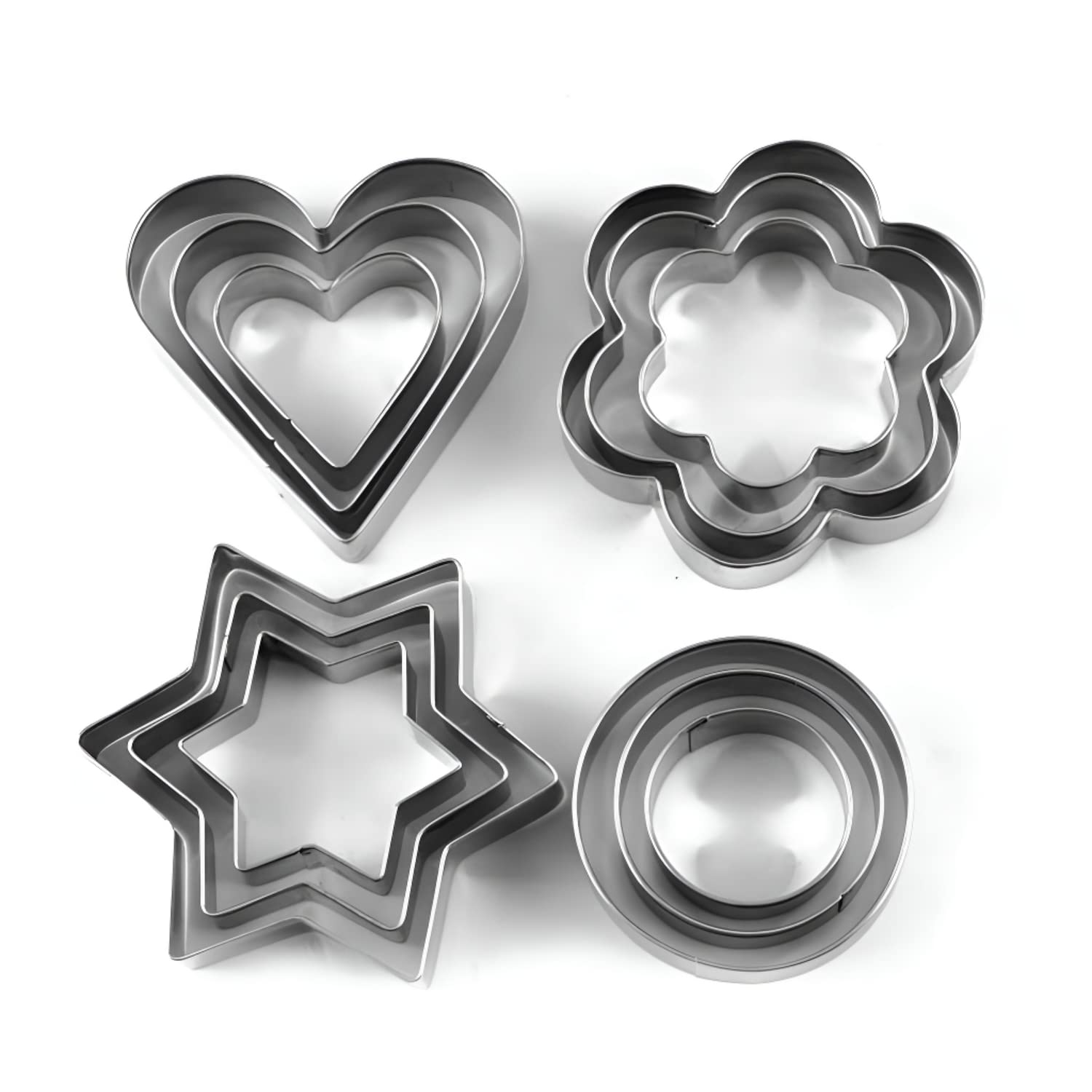 See full amazon price history chart for Oblivion Cookie Cutter | 12 Piece | Stainless Steel | Biscuit Cake Vegetable Fruit Cutters | Molds for Baking | Hearts Flowers, Stars, Round, Shape Fondant Cutting Cutter | Silver | 4 Shapes 3 Sizes Oblivion Cookie Cutter | 12 Piece | Stainless Steel | Biscuit Cake Vegetable Fruit Cutters | Molds for Baking | Hearts Flowers, Stars, Round, Shape Fondant Cutting Cutter | Silver | 4 Shapes 3 Sizes (B096PJSKS8) Amazon Price History, Amazon Price Tracker