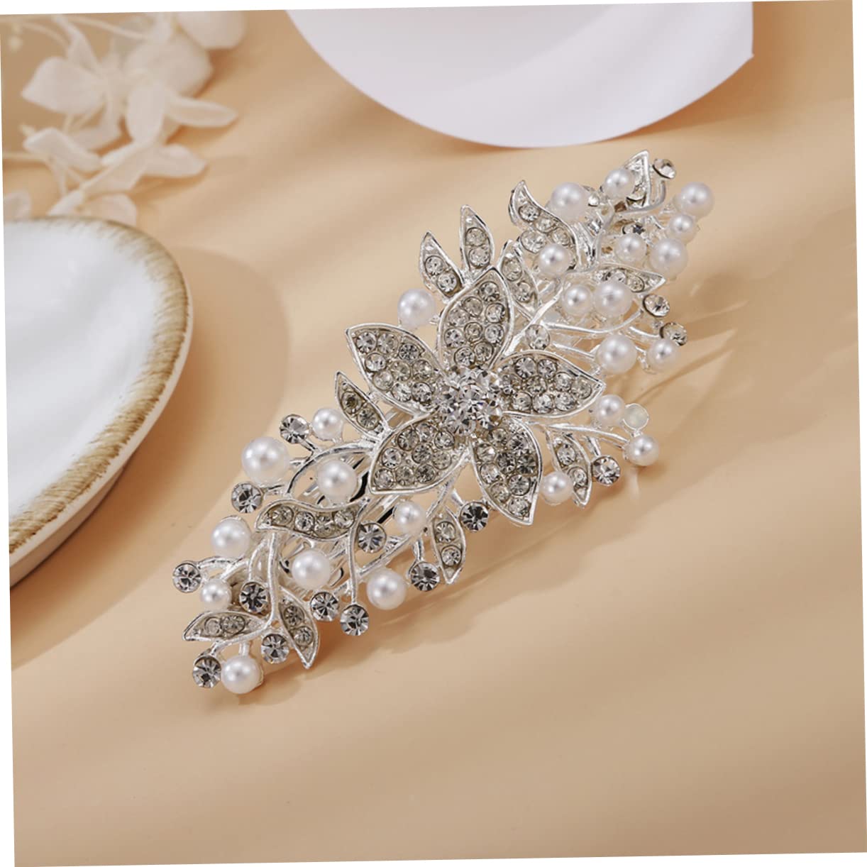FRCOLOR 5pezzi Fermaglio Per Con Perle e Strass Accessorio Chic Per Donne Clip Elegante Per Cerimonie e Matrimoni Per Feste e Occasioni Speciali