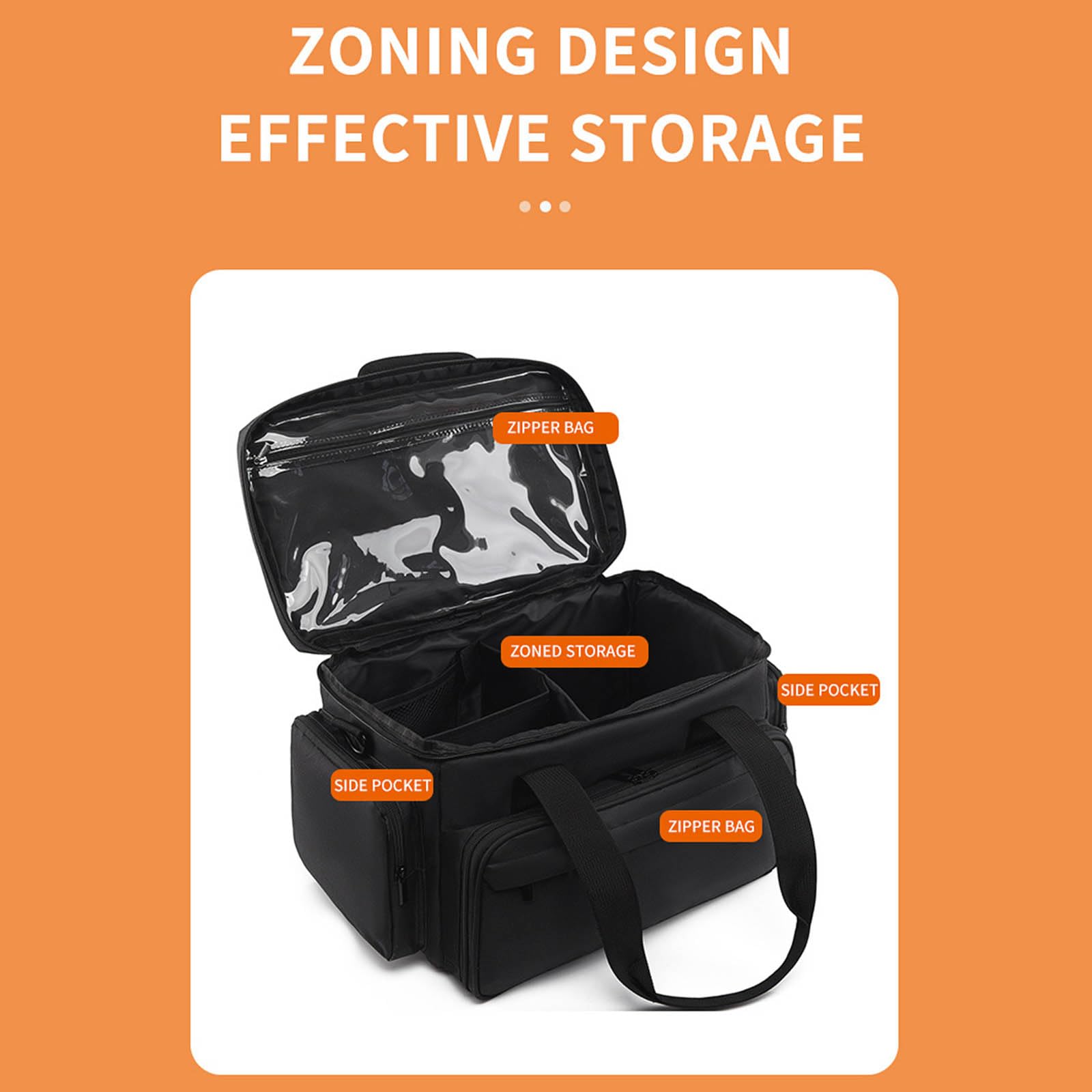 Neceser extensible con varios compartimentos, resistente bolsa de maquillaje de poliéster, bolsa de viaje para mujer, organizador de cosméticos extraíble para viajes