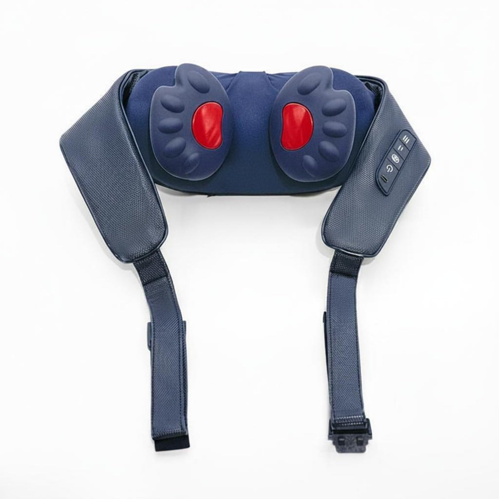 TISHITA Massaggiatore Cervicale Massaggiatore Collo Spalle Schiena con Funzione Riscaldante E Intensità Regolabile in Pelle PU con Pannello Pulsanti Adatto per Pausa Ufficio, Blu
