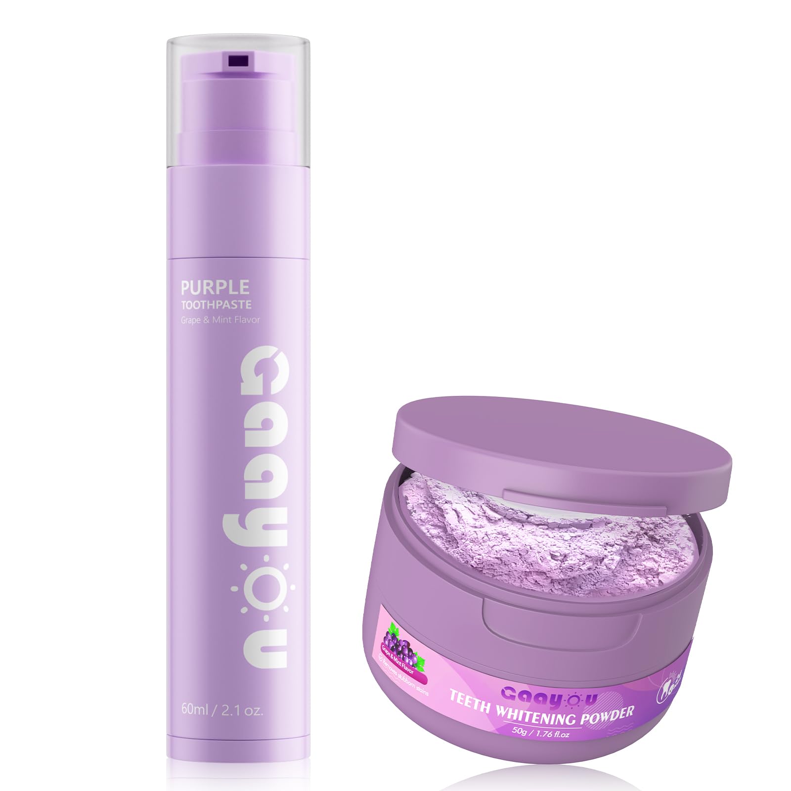 Teeth Whitening Powder Purple Teeth Whitening Kits Natural Tooth Powder Gifts Set Powder Toothpaste for Men Women Tooth