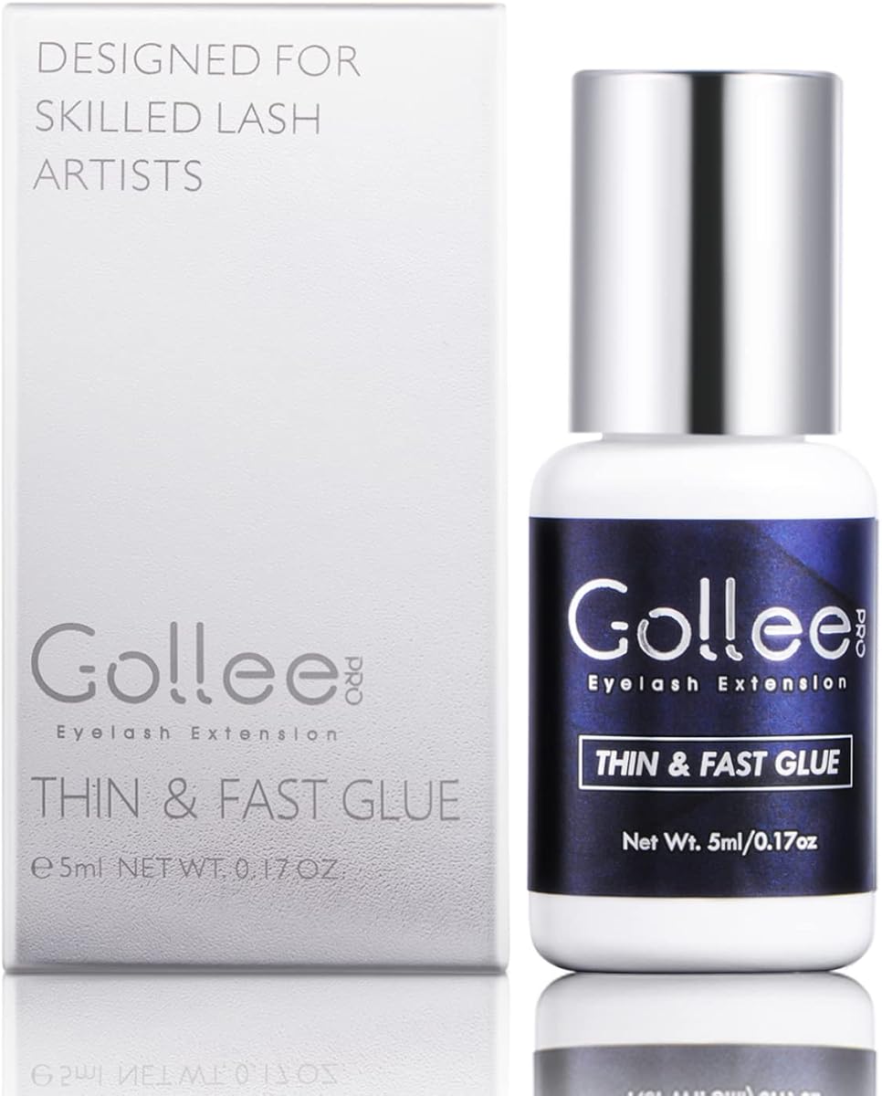 Eyelash Extension Glue High Flexibility Eyelash Glue 1 Sec Drying Time/Retention 6-8 Weeks/(0.17fl.oz / 5ml) Max Bond Thin Lash Adhesive for Eyelash Extension Lash Adhesive for Professional Use Only