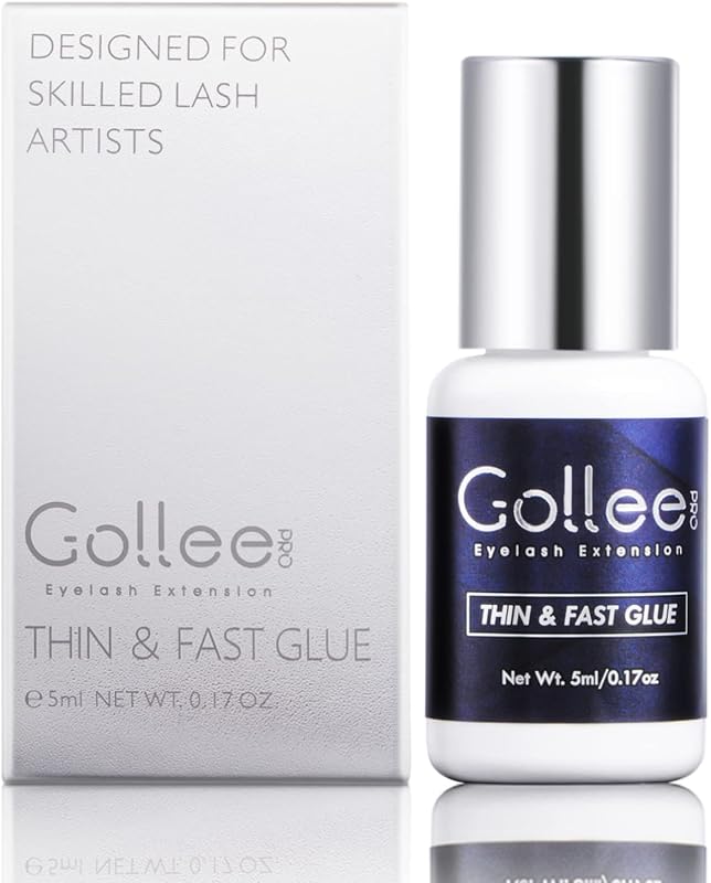Eyelash Extension Glue High Flexibility Eyelash Glue 1 Sec Drying Time/Retention 6-8 Weeks/(0.17fl.oz / 5ml) Max Bond Thin Lash Adhesive for Eyelash Extension Lash Adhesive for Professional Use Only