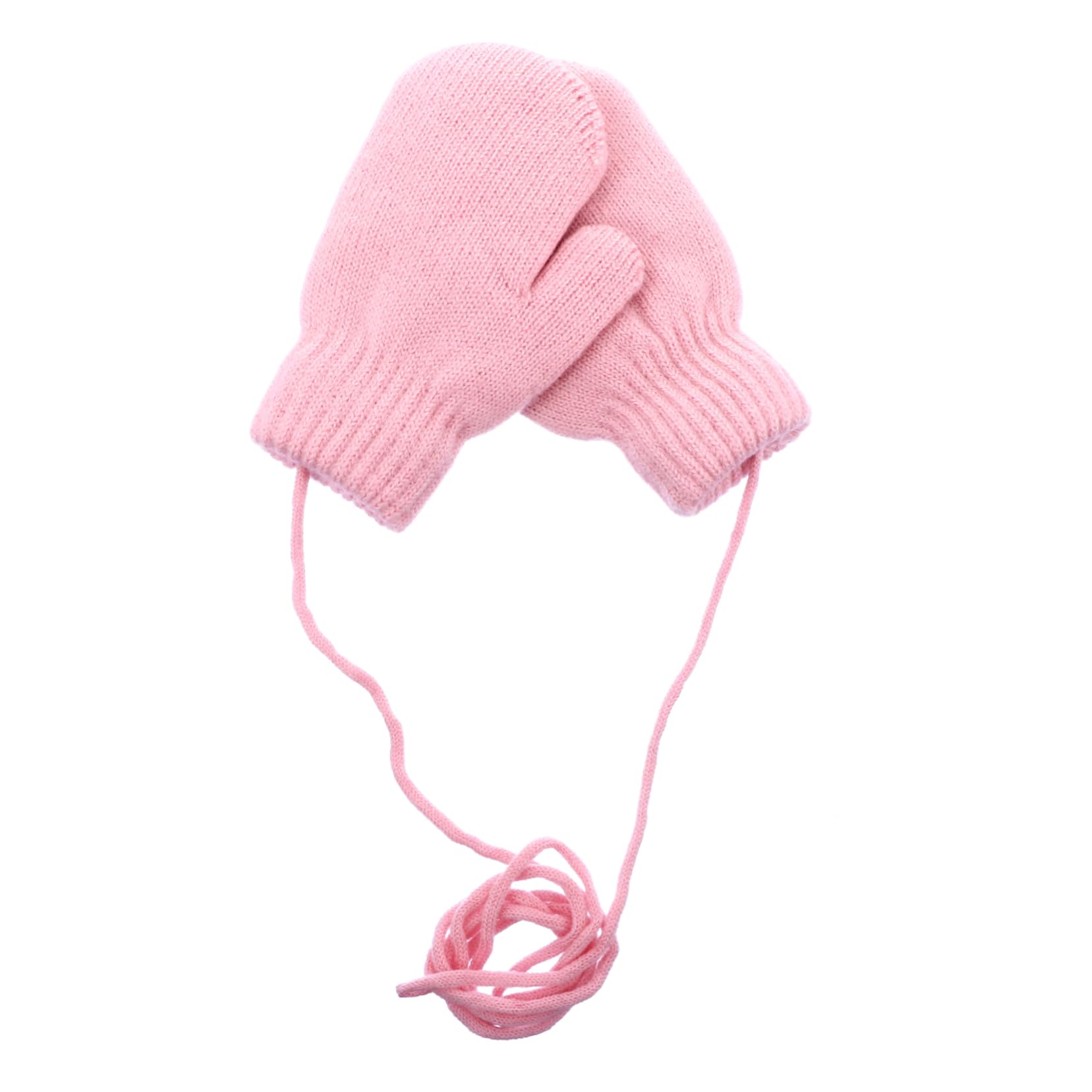 WOFASHPURET Boys Girls Knitted Winter Warm Gloves Youth Boys and Girls White Fleece Mitten