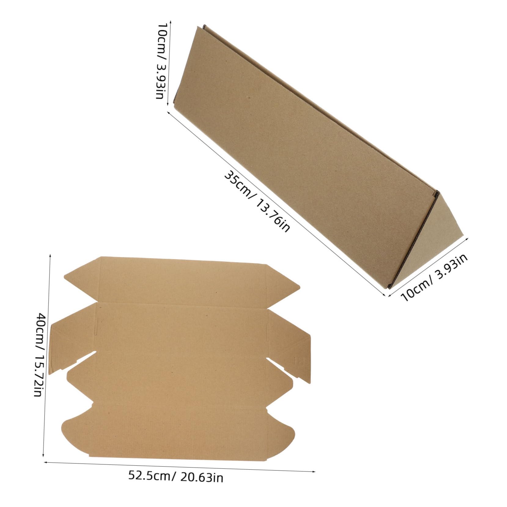 Tube de Rangement Triangulaire en Papier Kraft 10 Pièces | Carton D’expédition Kaki, Format Portable pour Transport et Déménagement, Design Ergonomique Professionnel