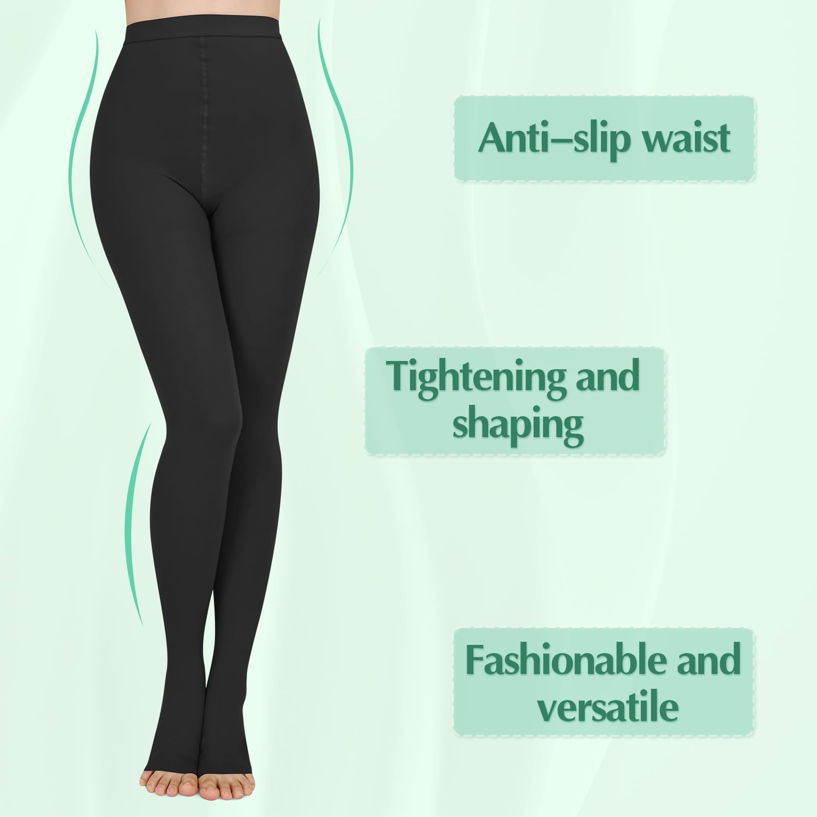 Collants de compression 20-30 mmHg, bout ouvert, bas médicaux haute compression pour œdèmes, varices, athlètes