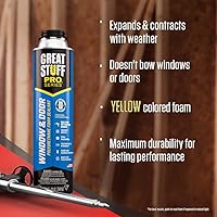 Vista 2 de Kit de espuma en aerosol Great Stuff Pro para puertas y ventanas – Baja expansión, sellador color blanco deslustrado – Incluye pistola de espuma