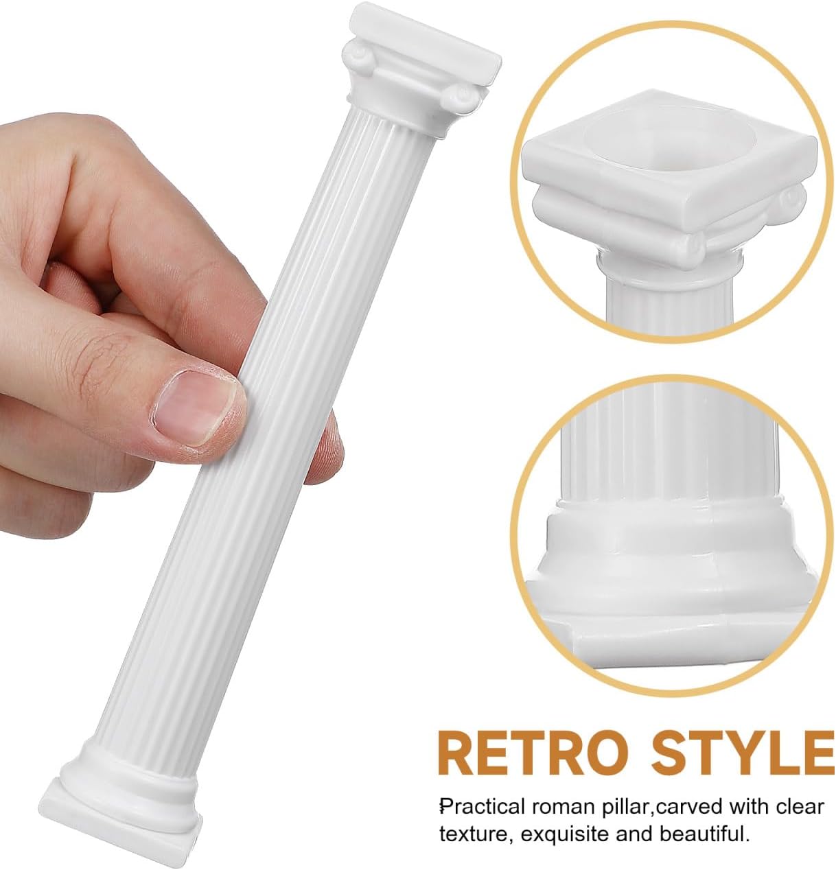 8 pack Cake Support Rods White Plastic Roman Column Cake Pillars for Tiered Support Wedding Birthday Valentine S Day Christening Anniversary Separator Rod