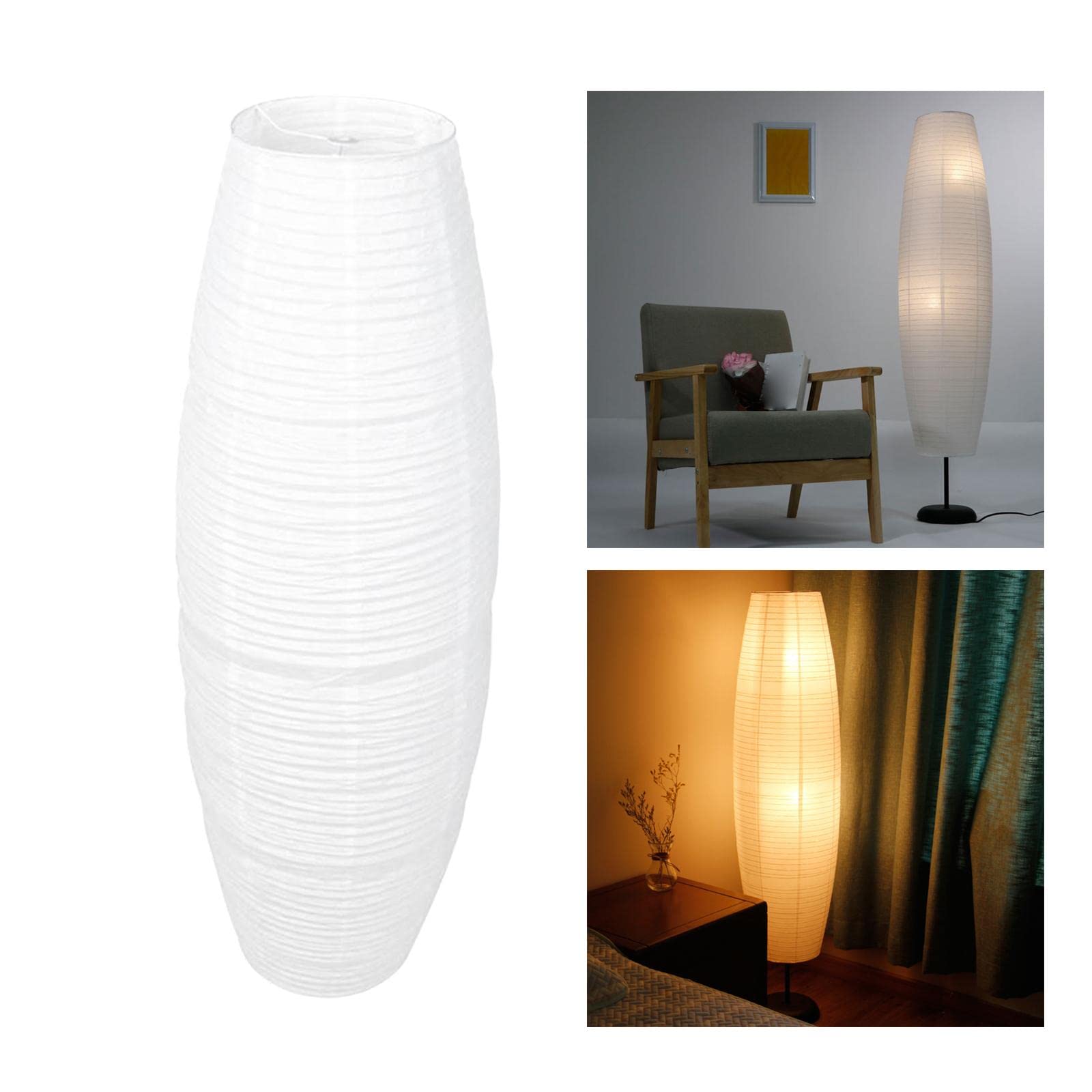 White Paper Design Stehlampenschirm im japanischen Stil Stehlampen Lampenschirm für Aufenthaltsraum Nachttisch
