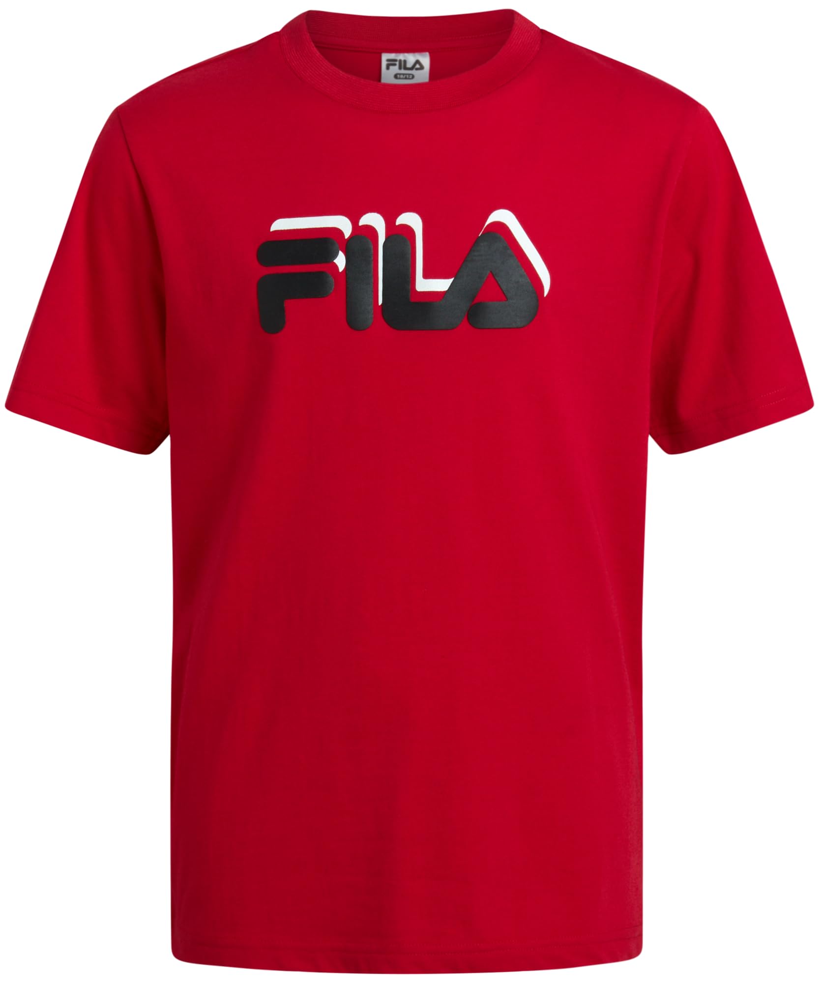 Fila Conjunto de chándal para niños, 3 piezas, camisa atlética de manga corta, chaqueta de tricot, pantalones deportivos para niños pequeños y niños